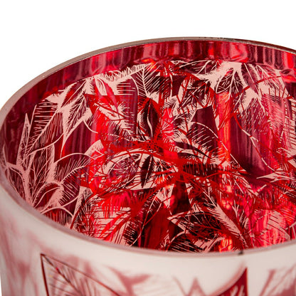 Large Poinsettia Hurricane Candle Holder | Plow & Hearth