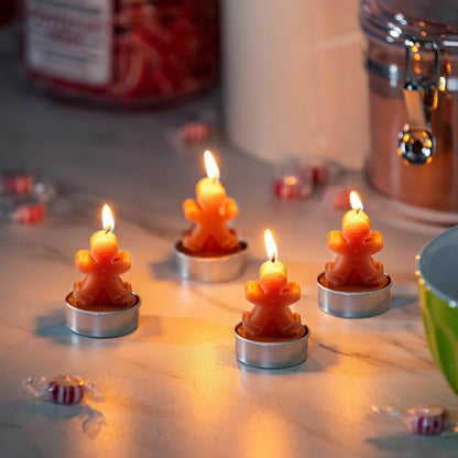 Baking Spirits Bright Candle, Gingerbread Man Shaped Wax Candle, Set o | Plow & Hearth