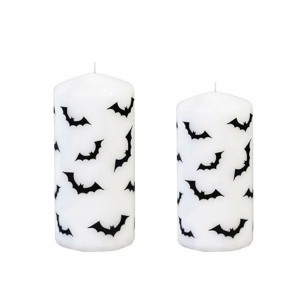 Haunted House Bat Pillar Wax Candle, Set of 2 | Plow & Hearth