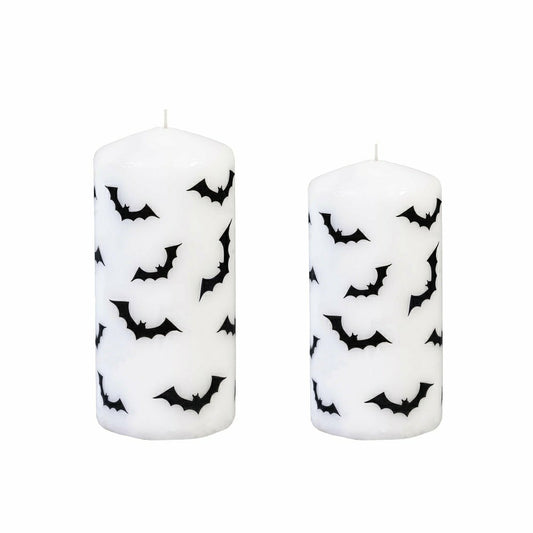 Haunted House Bat Pillar Wax Candle, Set of 2 | Plow & Hearth