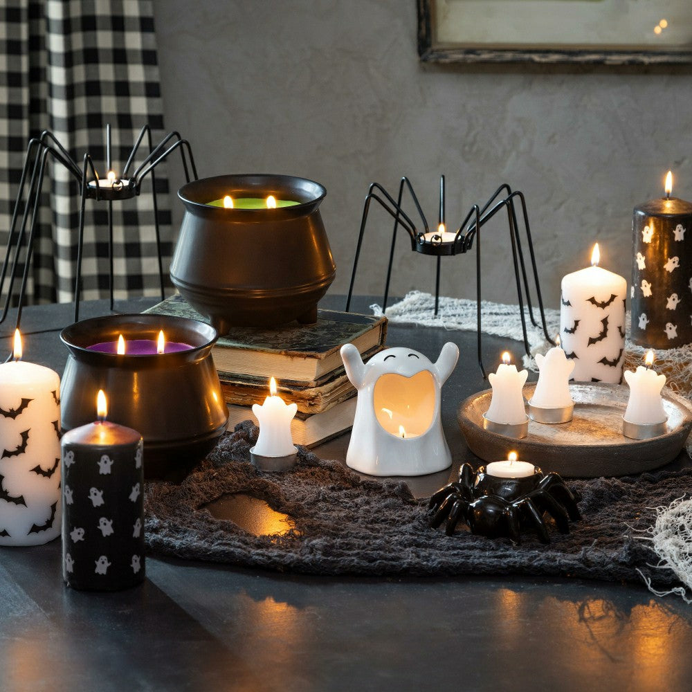 Haunted House Bat Pillar Wax Candle, Set of 2 | Plow & Hearth