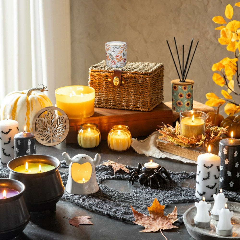 Haunted House Bat Pillar Wax Candle, Set of 2 | Plow & Hearth
