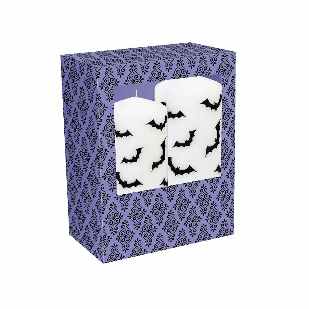 Haunted House Bat Pillar Wax Candle, Set of 2 | Plow & Hearth
