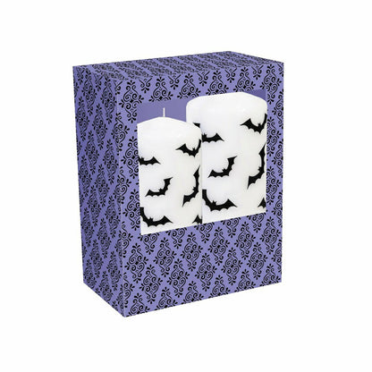 Haunted House Bat Pillar Wax Candle, Set of 2 | Plow & Hearth