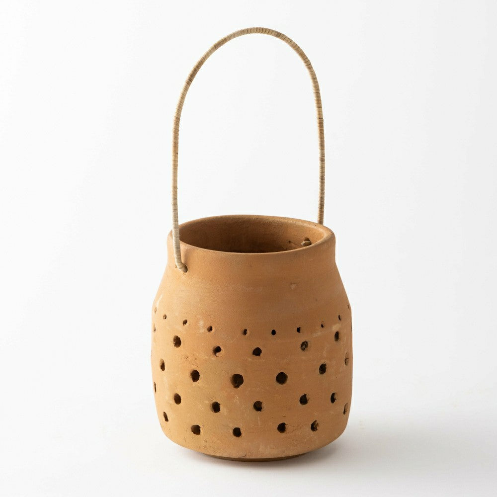 Cut-Out Dots Clay Lantern | Plow & Hearth