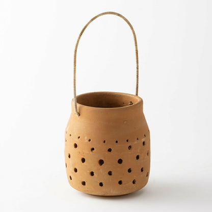 Cut-Out Dots Clay Lantern | Plow & Hearth