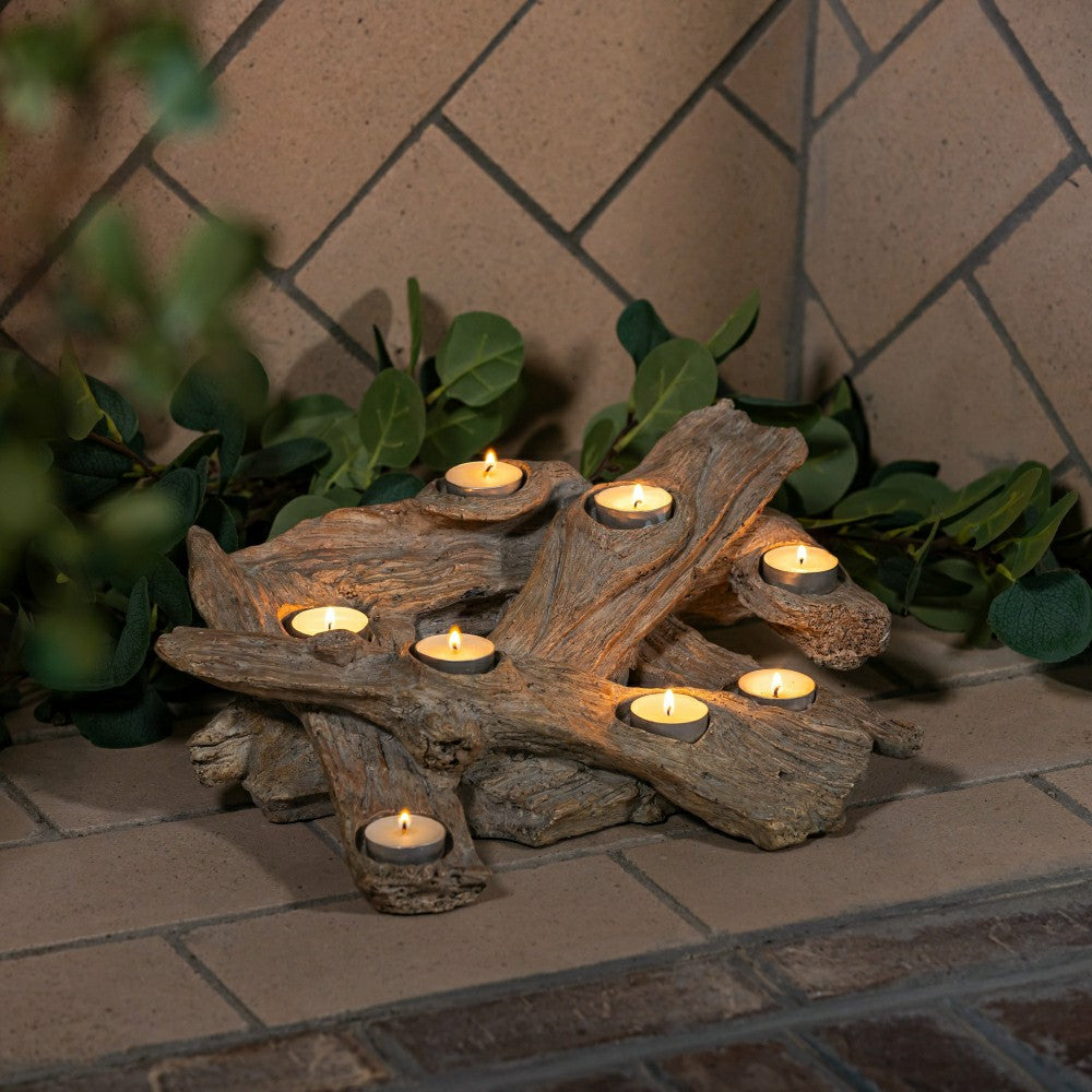 Resin Driftwood Hearth Candle Holder | Plow & Hearth