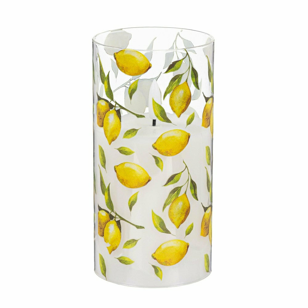 Lemon LED Glass Wax Candle Set | Plow & Hearth