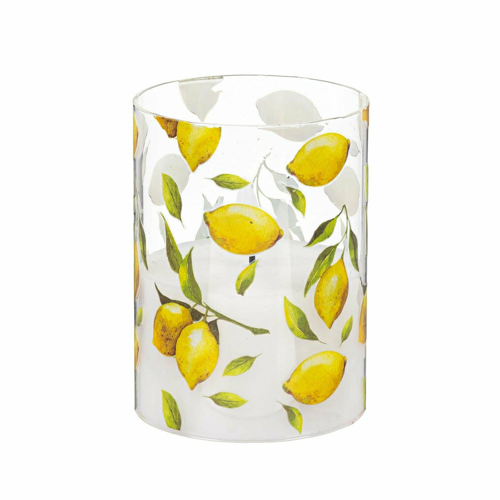 Lemon LED Glass Wax Candle Set | Plow & Hearth
