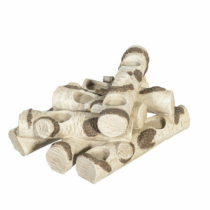 Resin Birch Logs Hearth Candle Holder | Plow & Hearth