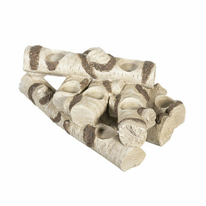 Resin Birch Logs Hearth Candle Holder | Plow & Hearth