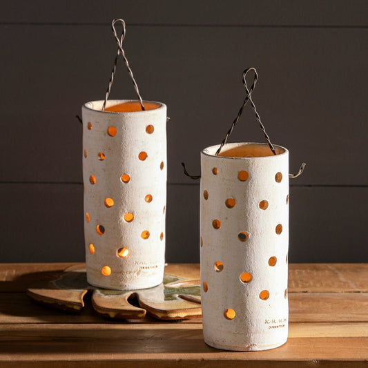 Clay Hanging Candle Lantern | Plow & Hearth