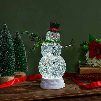 Heartfelt Cheer LED Table Decor Snowman with Spring Arms Plastic Water | Plow & Hearth