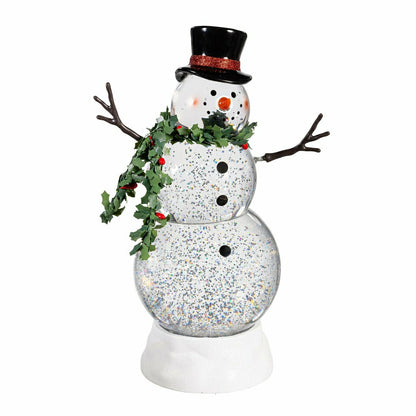 Heartfelt Cheer LED Table Decor Snowman with Spring Arms Plastic Water | Plow & Hearth