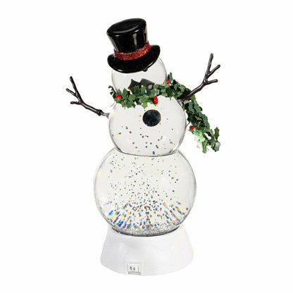 Heartfelt Cheer LED Table Decor Snowman with Spring Arms Plastic Water | Plow & Hearth