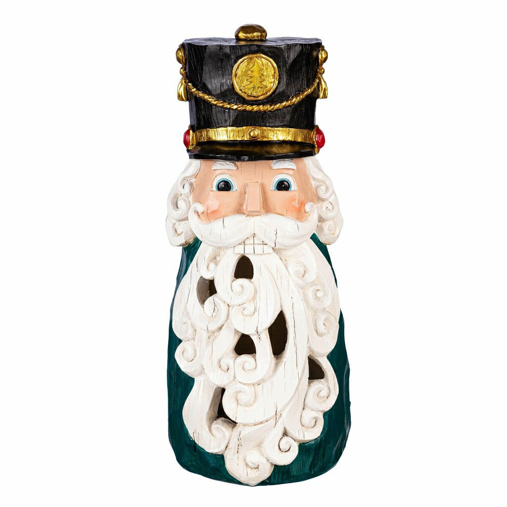 Joyful Traditions 16" LED Resin Nutcracker Garden Statue | Plow & Hearth