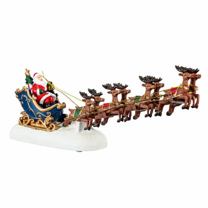 Heartfelt Cheer LED Table Decor Santa Sleigh Plastic Chasing Lights, 1 | Plow & Hearth