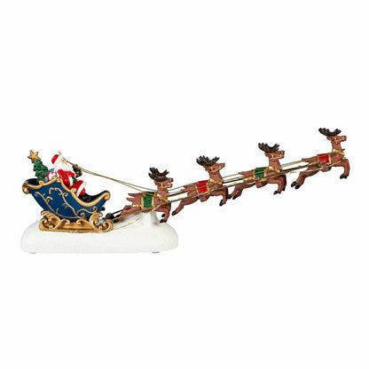 Heartfelt Cheer LED Table Decor Santa Sleigh Plastic Chasing Lights, 1 | Plow & Hearth