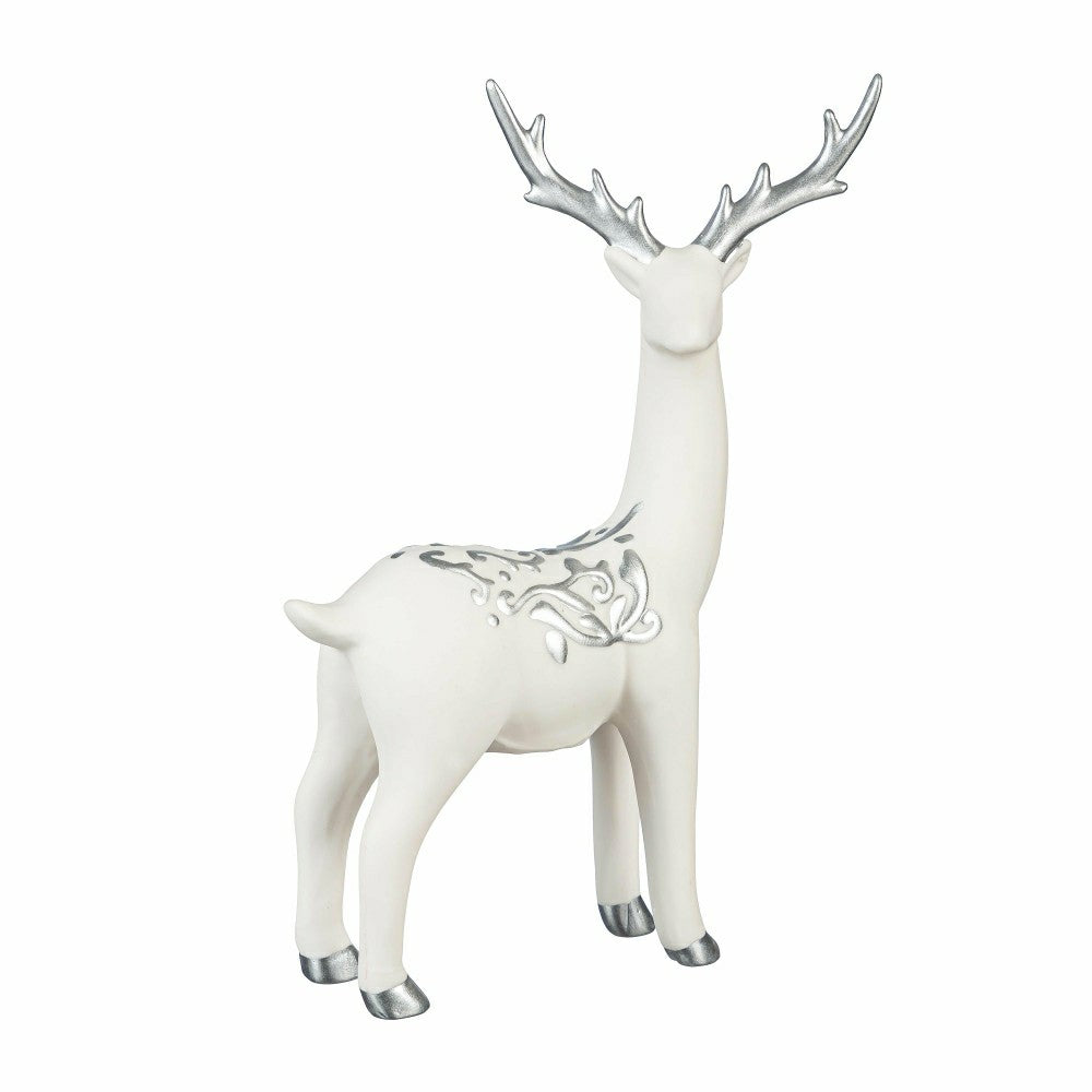 Season to Sparkle Table Décor Deer with Metallic Embellishment Ceramic | Plow & Hearth