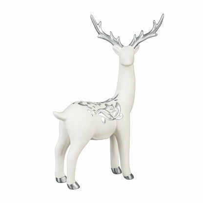Season to Sparkle Table Décor Deer with Metallic Embellishment Ceramic | Plow & Hearth