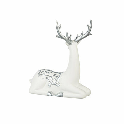 Season to Sparkle Table Décor Deer with Metallic Embellishment Ceramic | Plow & Hearth