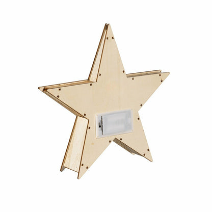 VivaStyle LED Table Decor, LED Wood Table Decor, Star, 10.4"H | Plow & Hearth