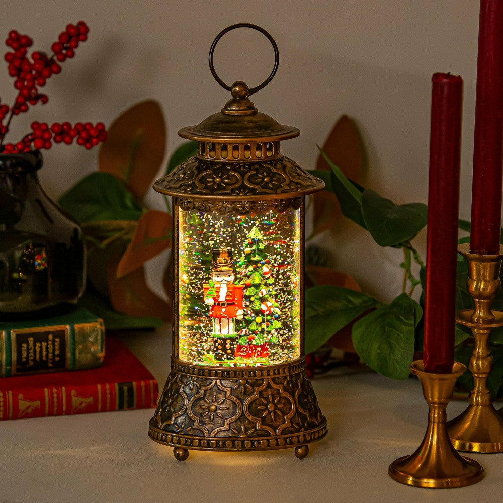 Twas The Night LED Table Decor Nutcracker Plastic Water Lantern, 11"H | Plow & Hearth