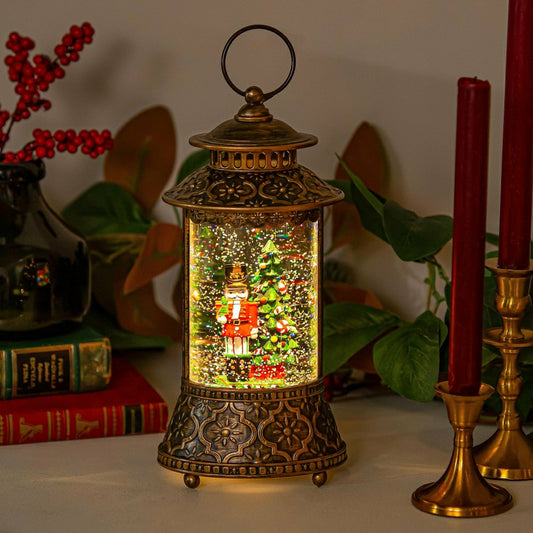 Twas The Night LED Table Decor Nutcracker Plastic Water Lantern, 11"H | Plow & Hearth