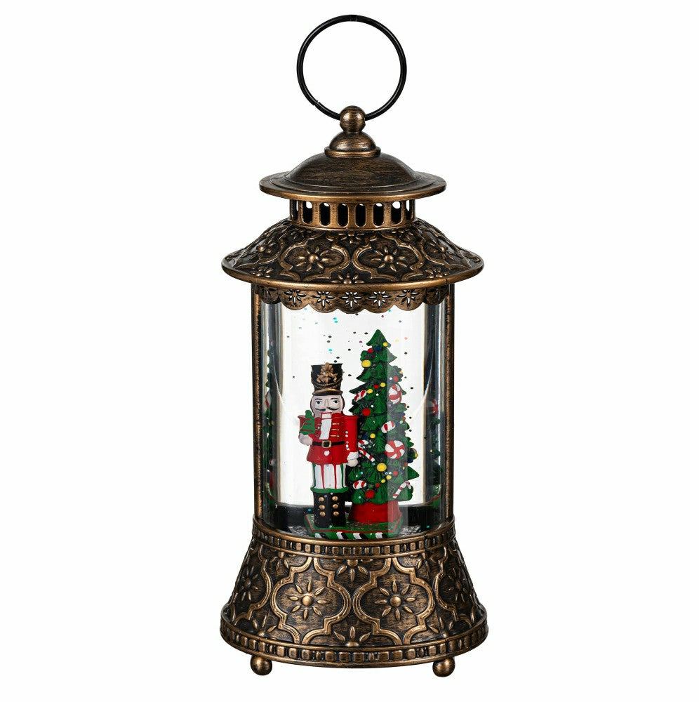 Twas The Night LED Table Decor Nutcracker Plastic Water Lantern, 11"H | Plow & Hearth