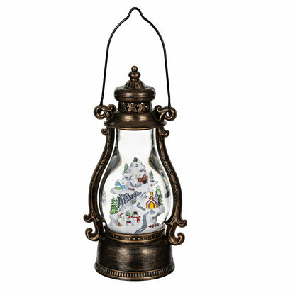 Hearfelt Cheer LED Table Decor Holiday Scene Plastic Water Lantern, 11 | Plow & Hearth