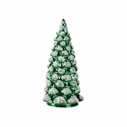 LED Glass Tree with Snow Table Décor Set | Plow & Hearth
