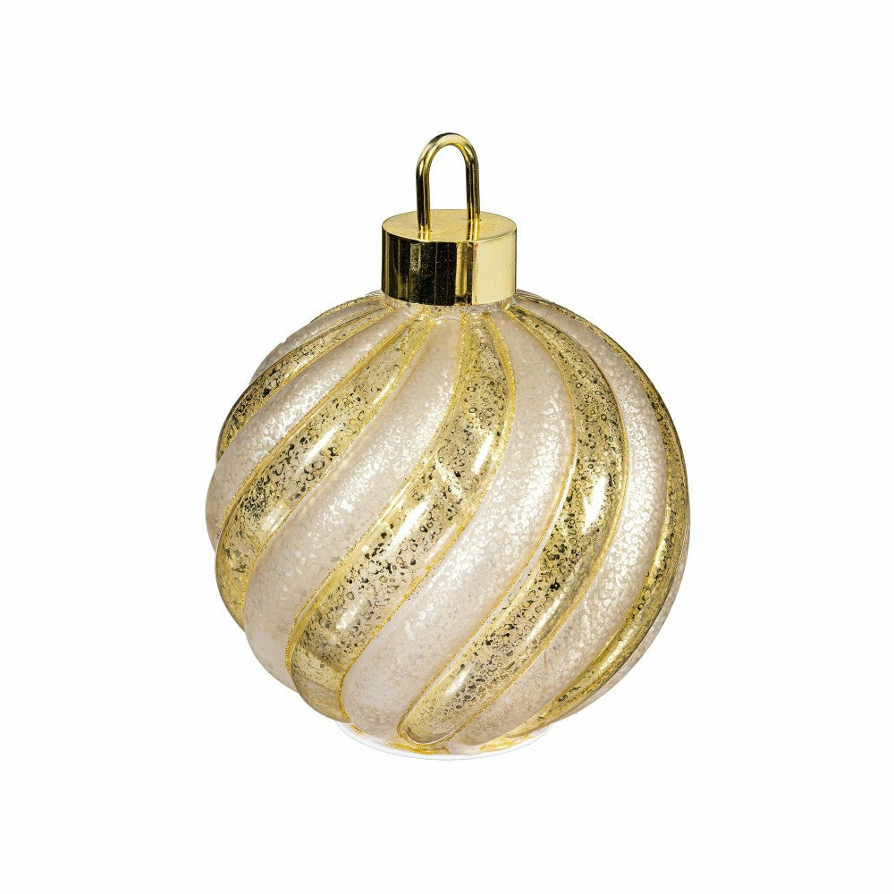 Season to Sparkle LED Table Decor Ornament Shaped Rotating Glass, 10"H | Plow & Hearth