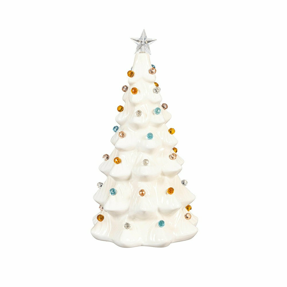 Season to Sparkle LED Table Décor Ceramic Christmas Tree, 11.25"H | Plow & Hearth