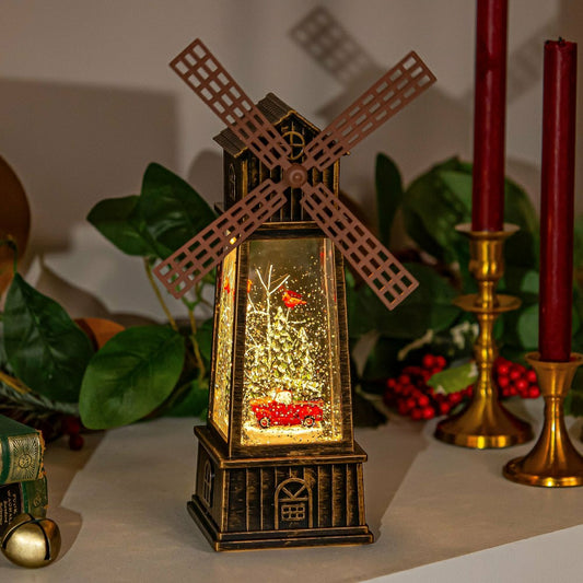 Snowbirds LED Table Decor Truck with Cardinals in Windmill Plastic Wat | Plow & Hearth