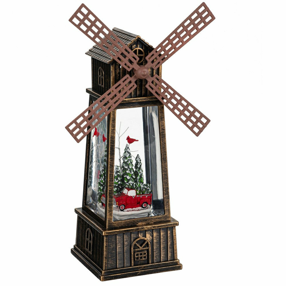 Snowbirds LED Table Decor Truck with Cardinals in Windmill Plastic Wat | Plow & Hearth