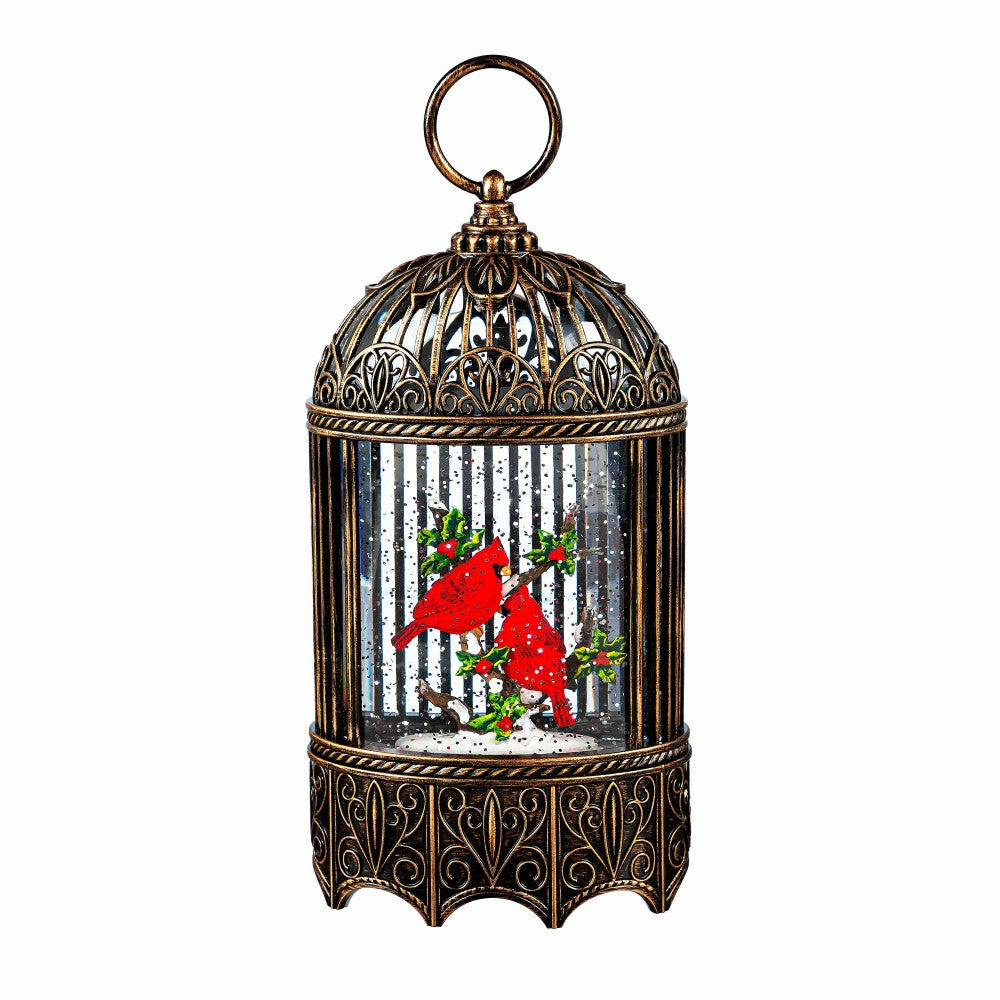 Snowbirds LED Table Decor Cardinal in Birdcage Plastic Water Lantern,  | Plow & Hearth