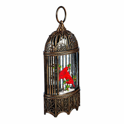 Snowbirds LED Table Decor Cardinal in Birdcage Plastic Water Lantern,  | Plow & Hearth