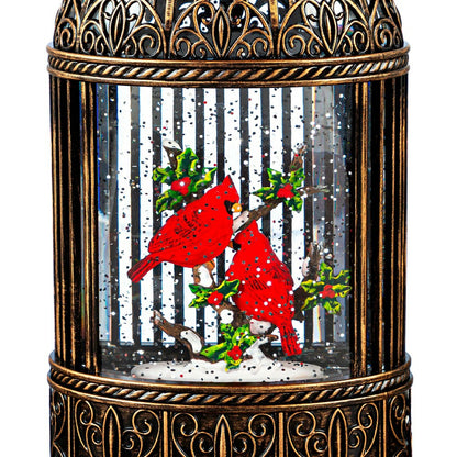 Snowbirds LED Table Decor Cardinal in Birdcage Plastic Water Lantern,  | Plow & Hearth
