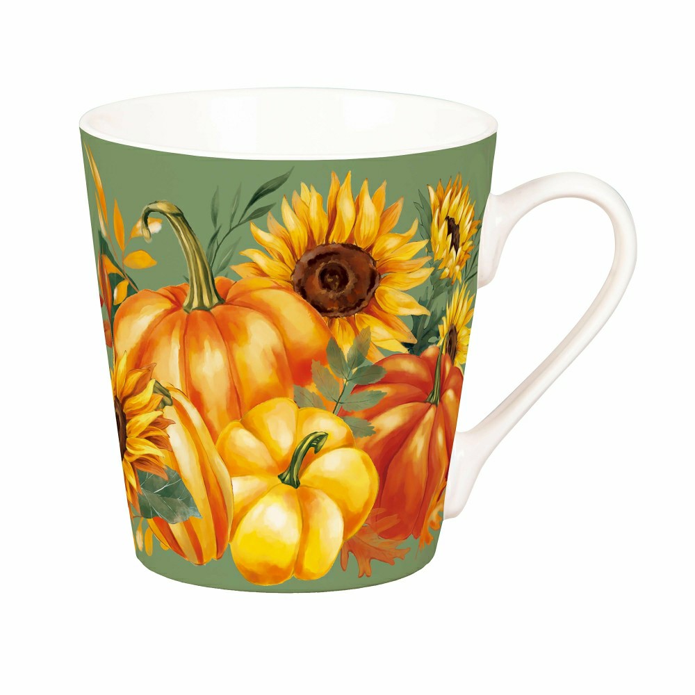 Grateful Gatherings Ceramic Flare Cup and Teal Socks Gift Set, 12oz, G | Plow & Hearth