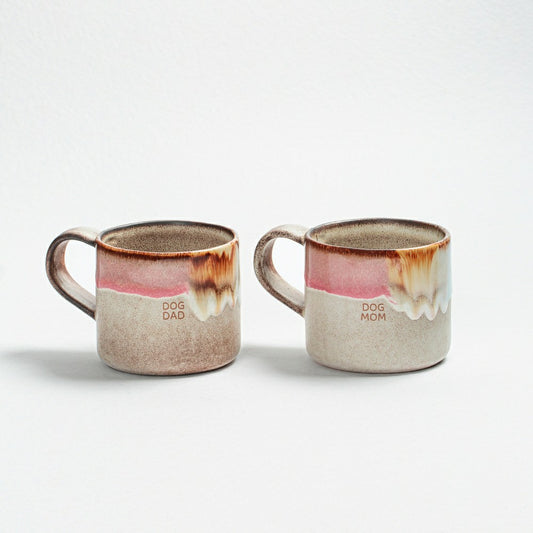Dog Mom & Dad Stoneware Ceramic Mugs, 12.2oz, Set of 2 | Plow & Hearth