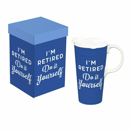 Ceramic Perfect Cup, I'm Retired Do It Yourself, 17oz, Gift Box | Plow & Hearth
