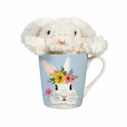 Hop Into Spring Drinkware Gift Set Ceramic Flare Cup and Plush, Hello  | Plow & Hearth