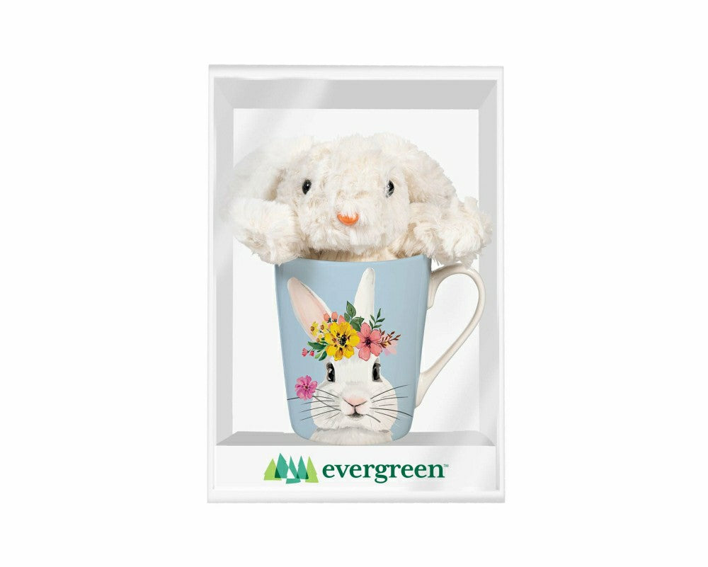 Hop Into Spring Drinkware Gift Set Ceramic Flare Cup and Plush, Hello  | Plow & Hearth