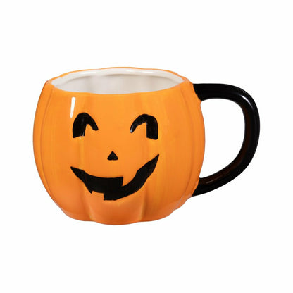 Haunted House Coffee Cup Ceramic Sculpted Jack O' Lantern with Witch H | Plow & Hearth