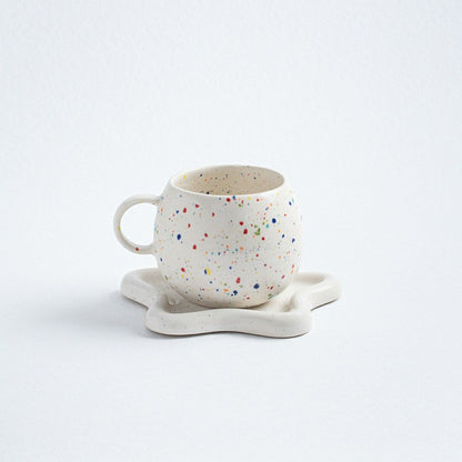 White Ball Stoneware Ceramic Mug, 17oz | Plow & Hearth