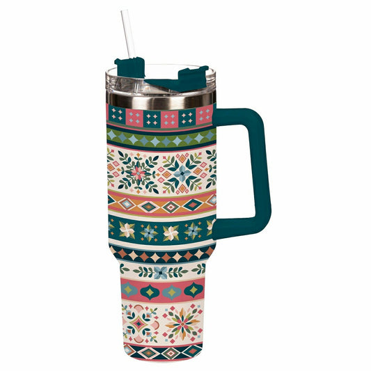Bursting Blossoms Diamond Tapestry Tumbler Stainless-Steel Trenta Cup  | Plow & Hearth