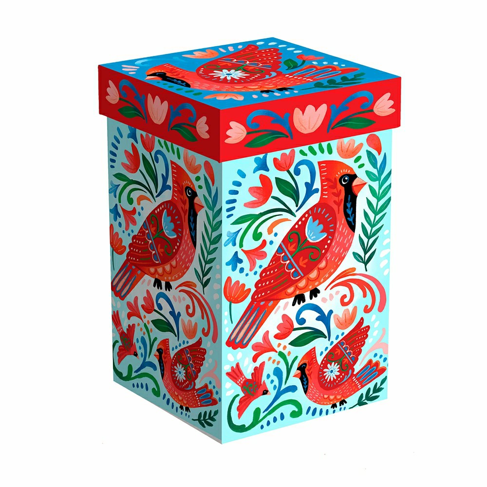 Folk Cardinal Ceramic Perfect Cup, 17oz, Gift Box | Plow & Hearth