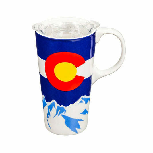 Travel Cup Ceramic Perfect Cup, Colorado State, With Tritan Lid, 17oz, | Plow & Hearth