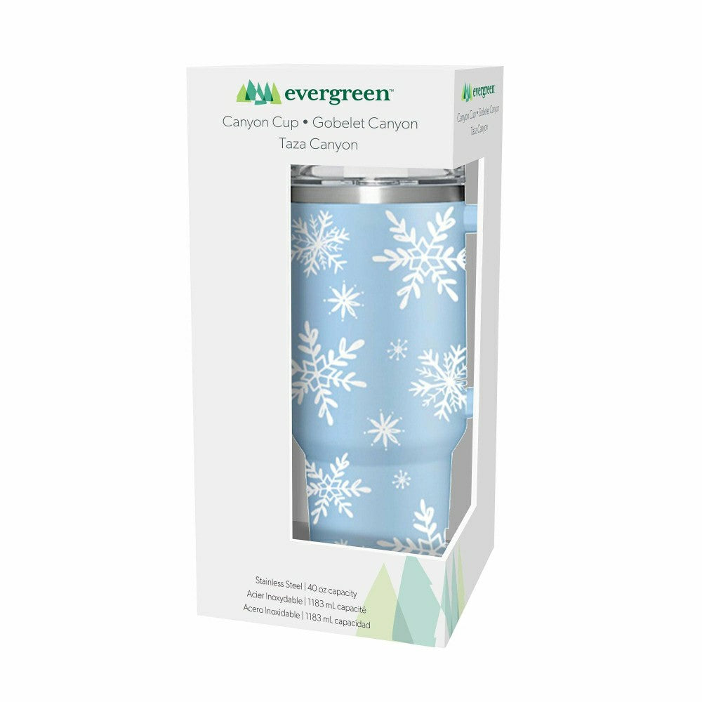 Season to Sparkle Tumbler Stainless-Steel Canyon Cup w/ Straw, Snowfla | Plow & Hearth