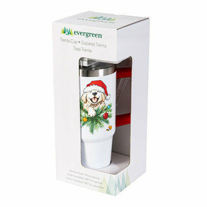 Heartfelt Cheer Tumbler Stainless-Steel Trenta Cup w/ Straw, Dog, 30oz | Plow & Hearth
